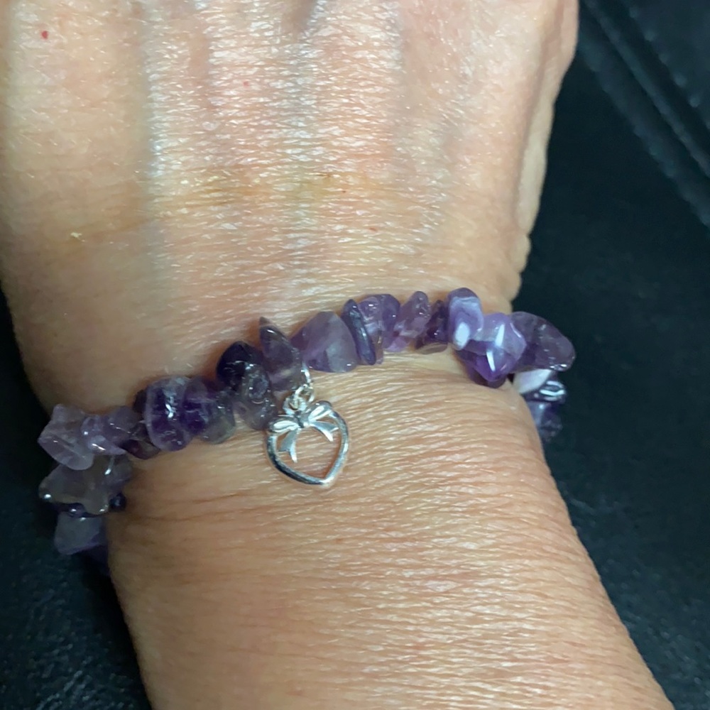 Marsala VTG sterling amethyst stones bracelet